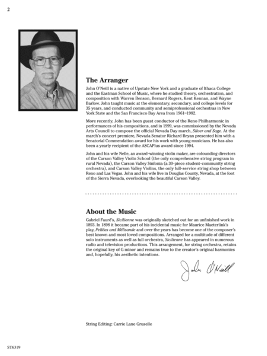 Sicilienne: Score String Orchestra scores gallery preview page 2