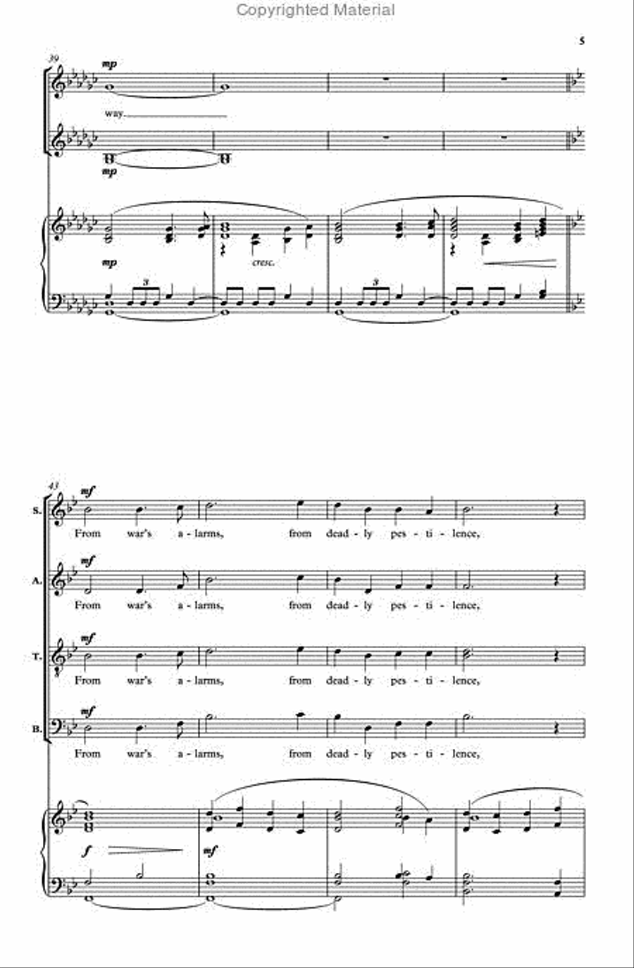God of our fathers, whose almighty hand Divisi scores gallery preview page 5