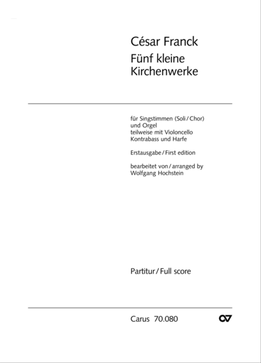 Five Short Sacred Compositions (Funf kleinere Kirchenwerke) Score scores gallery preview page 2
