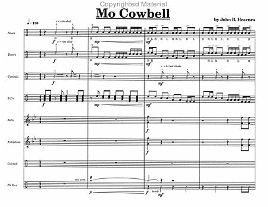 Mo Cowbell Mo Cowbell Percussion Ensemble scores gallery preview page 3