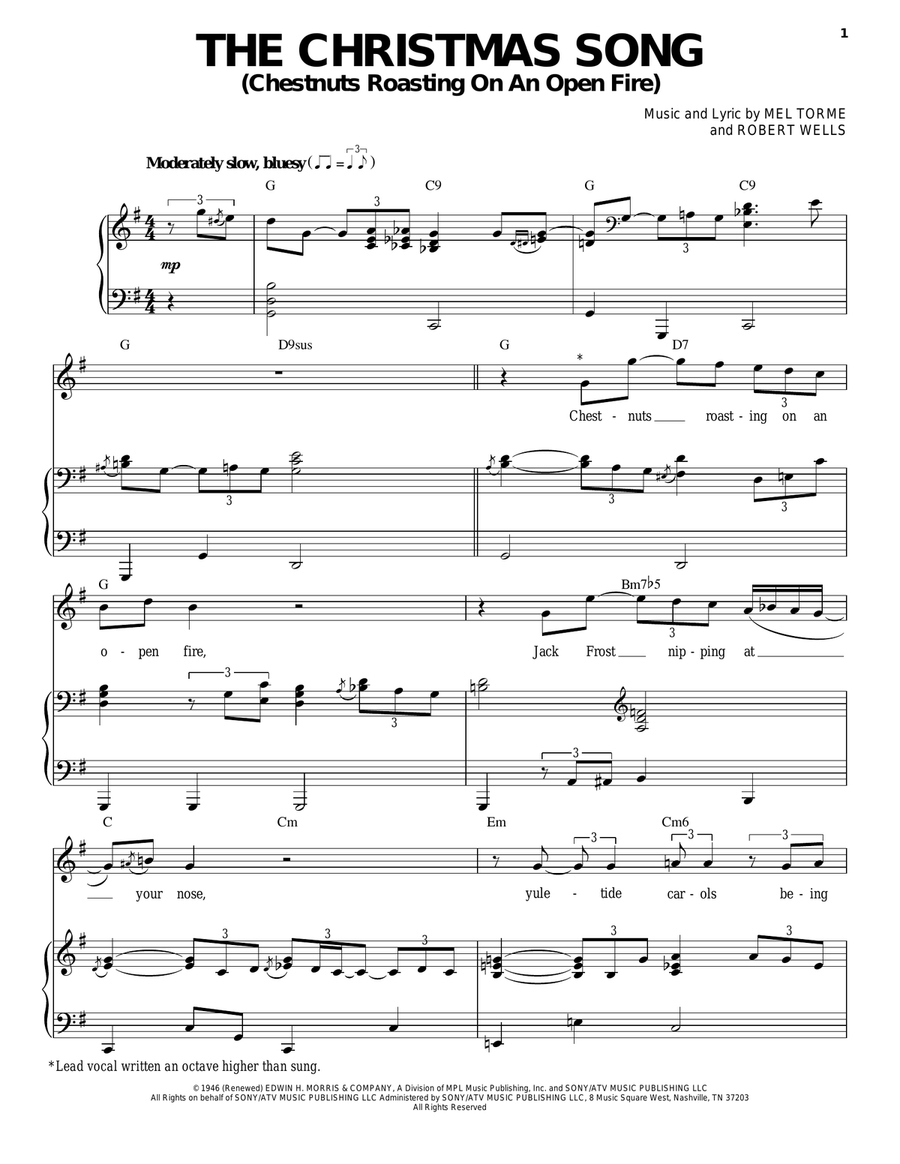 The Christmas Song (Chestnuts Roasting On An Open Fire) Piano, Vocal scores gallery preview page 1