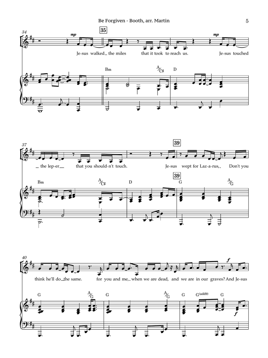 Be Forgiven - Vocal solo with Piano - (High & Low keys) Piano, Vocal scores gallery preview page 6