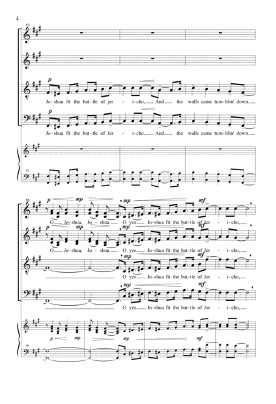 Joshua Fit The Battle Of Jericho 4-Part scores gallery preview page 3
