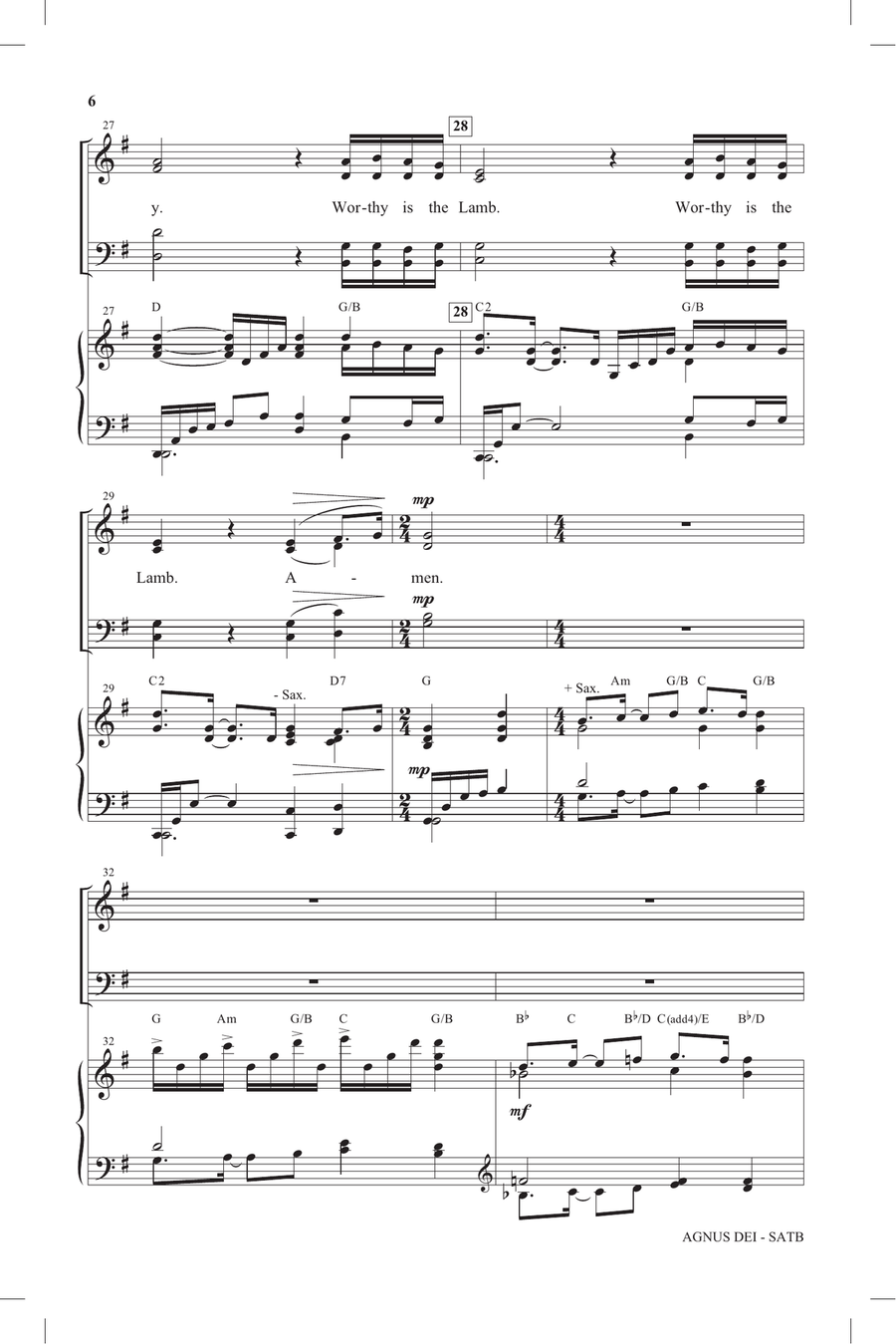 Agnus Dei 4-Part scores gallery preview page 5