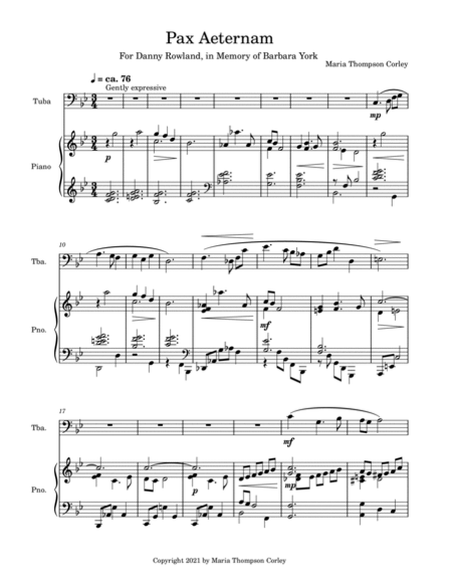 Pax Aeternam for tuba and piano image number null