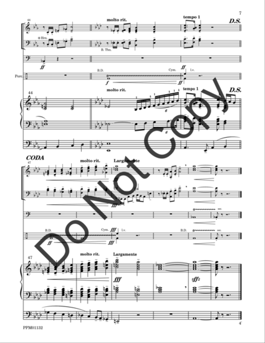 Cortege: Intrada, Arioso, Finale Percussion scores gallery preview page 8