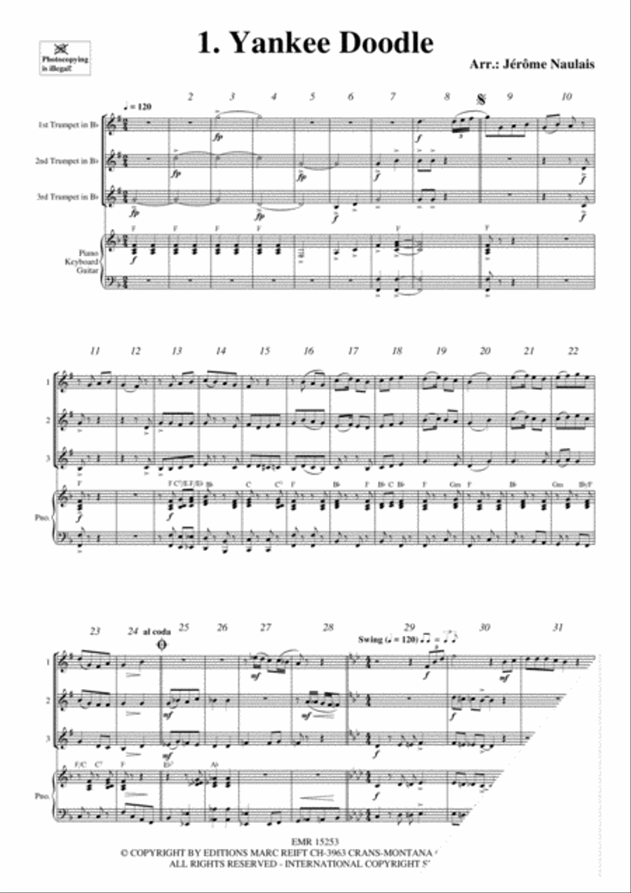 3 Trumpets & Piano Vol. 9 Trumpet Trio scores gallery preview page 3
