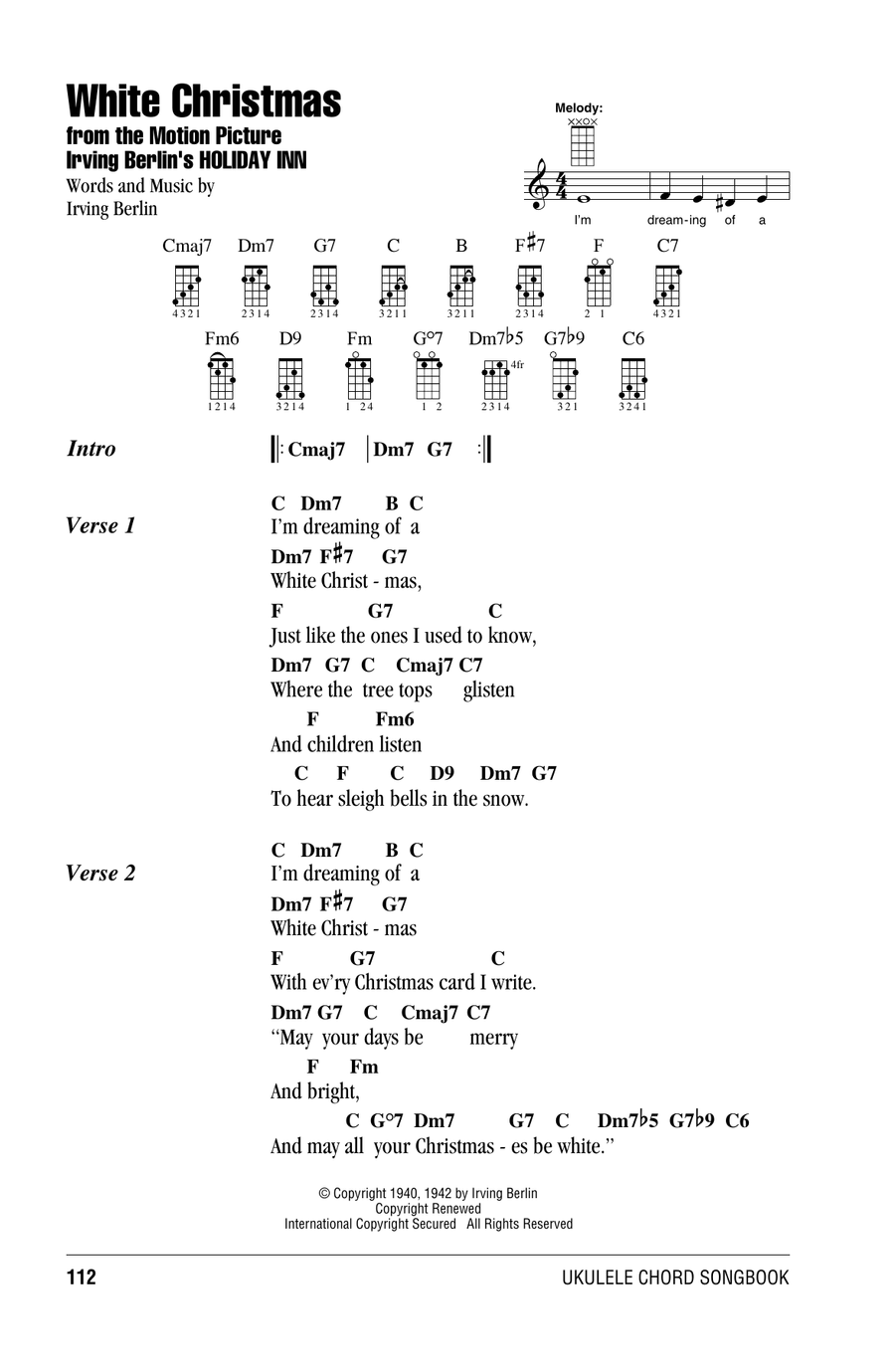 White Christmas Ukulele scores gallery preview page 1