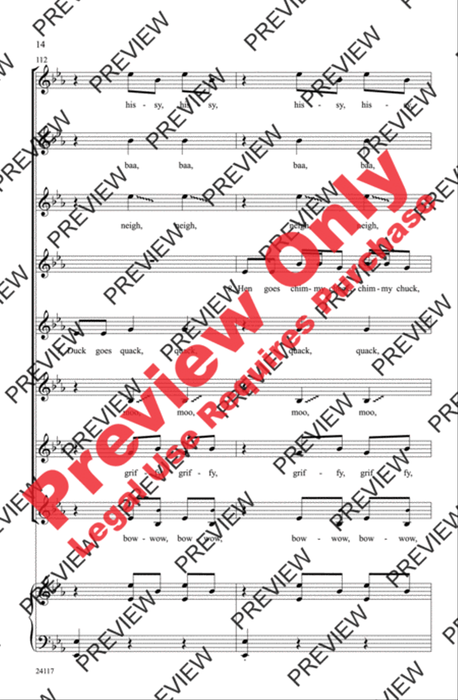 I Bought Me a Cat 2-Part scores gallery preview page 14