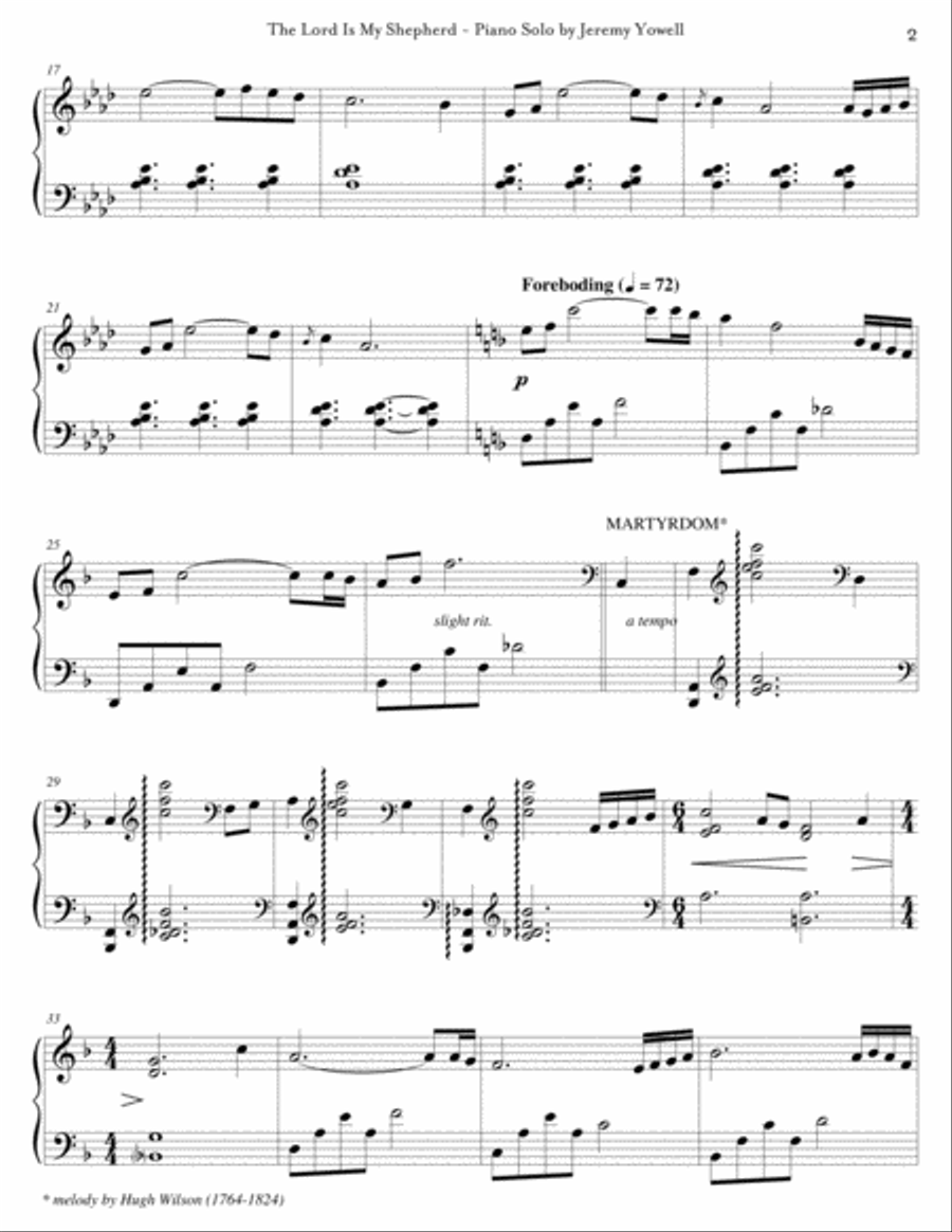 The Lord Is My Shepherd Piano Solo scores gallery preview page 2