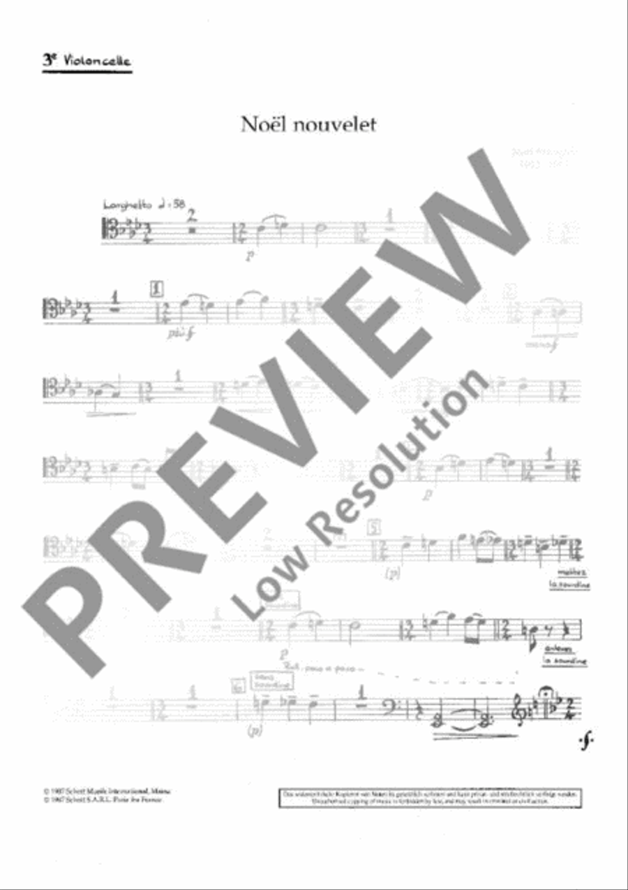 «Noël nouvelet» et «Il est né, le Divin Enfant» Cello scores gallery preview page 8