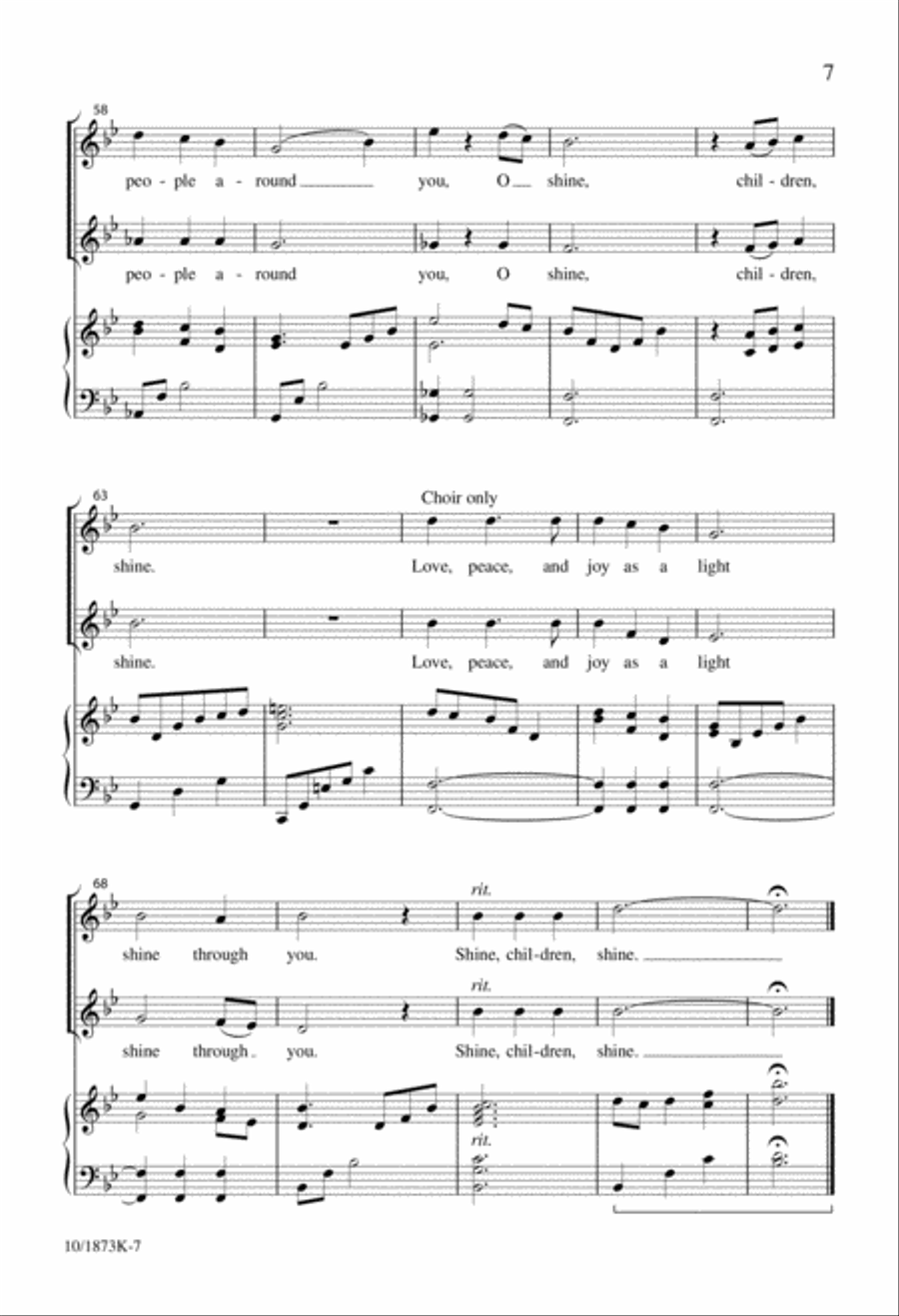 Shine, Children, Shine Unison Choir scores gallery preview page 5