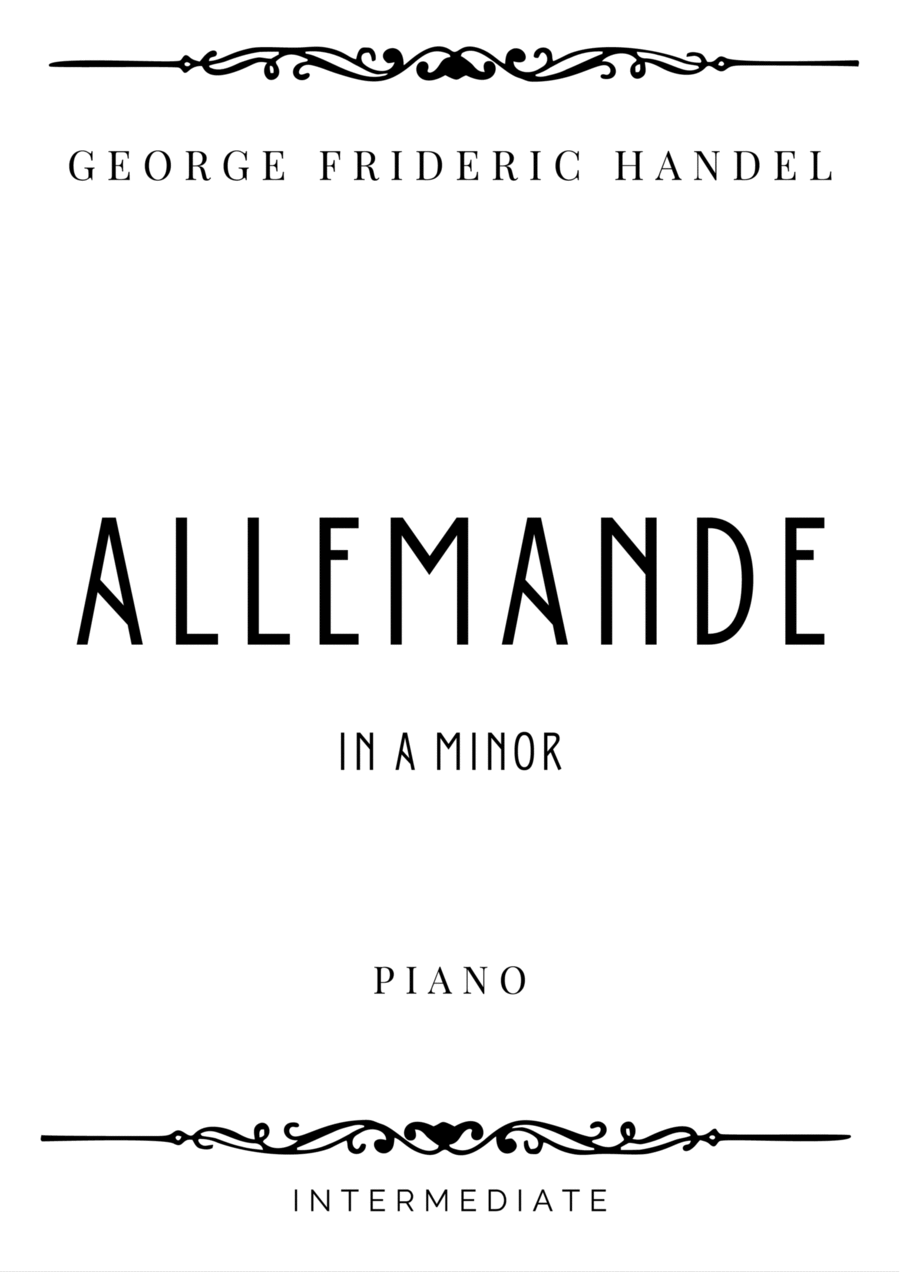 Handel - Allemande in A minor - Intermediate Piano Method scores gallery preview page 1