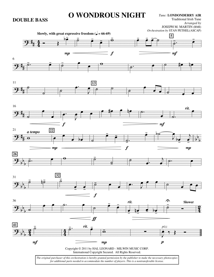 O Wondrous Night - Double Bass Choir scores gallery preview page 1