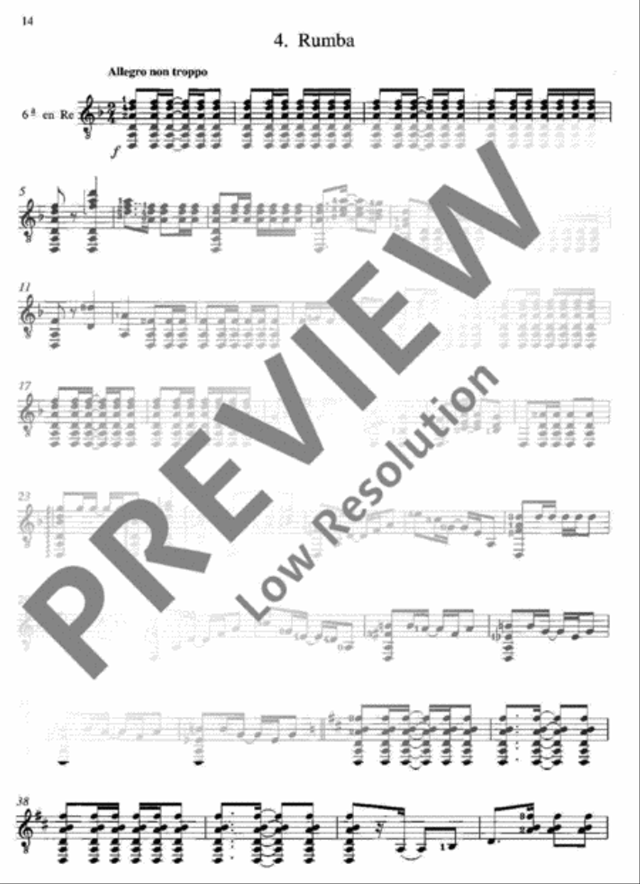 Cuatro Piezas Classical Guitar scores gallery preview page 15