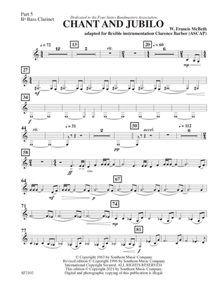 Chant and Jubilo - Bass Clarinet