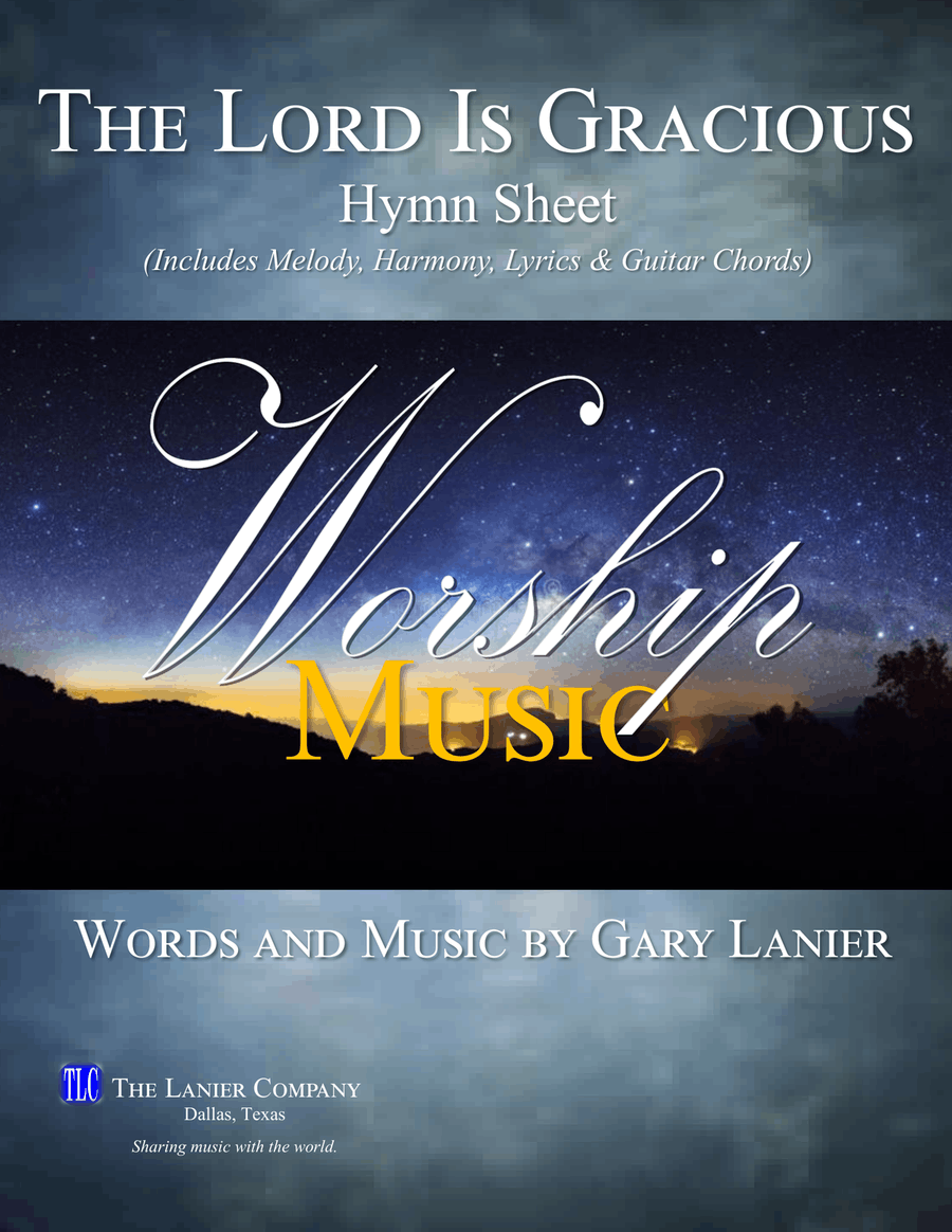 THE LORD IS GRACIOUS, Hymn Sheet (Includes Melody, Harmony, Lyrics & Chords) Piano scores gallery preview page 1