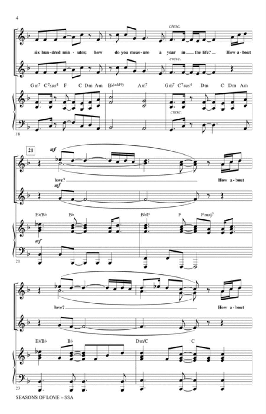 Seasons Of Love (from Rent) (arr. Roger Emerson) SSA scores gallery preview page 3