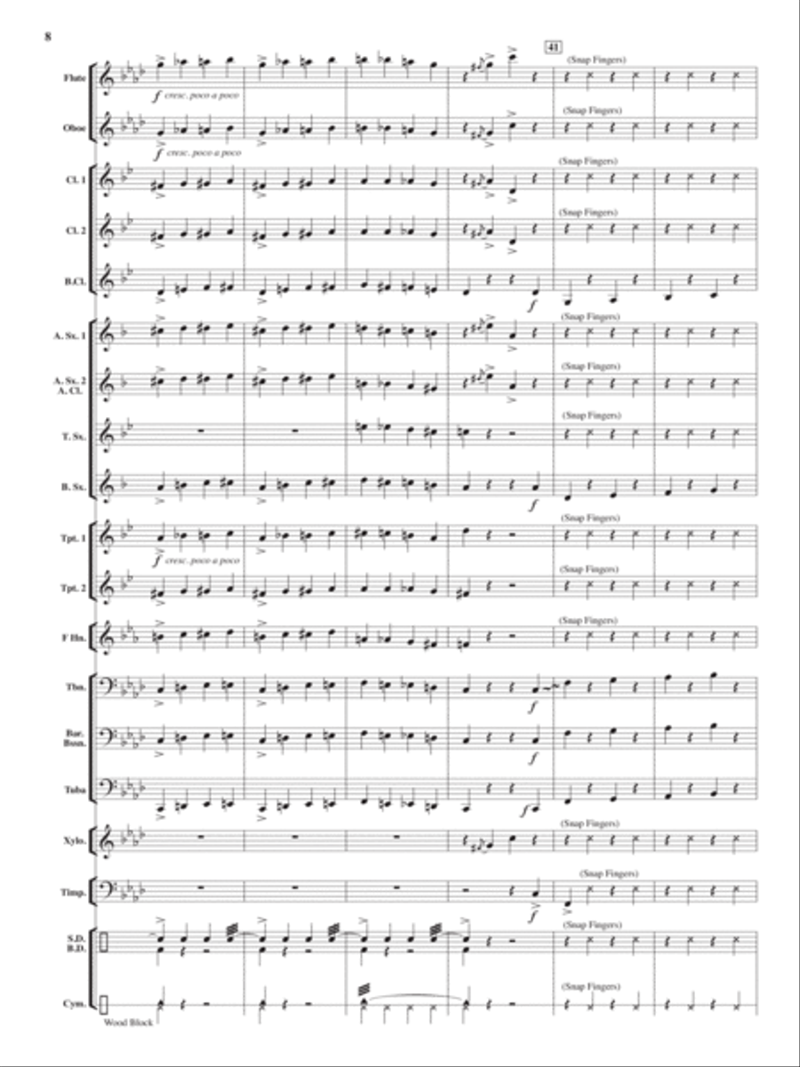 Cool Cat Shuffle Concert Band - Sheet Music page 8