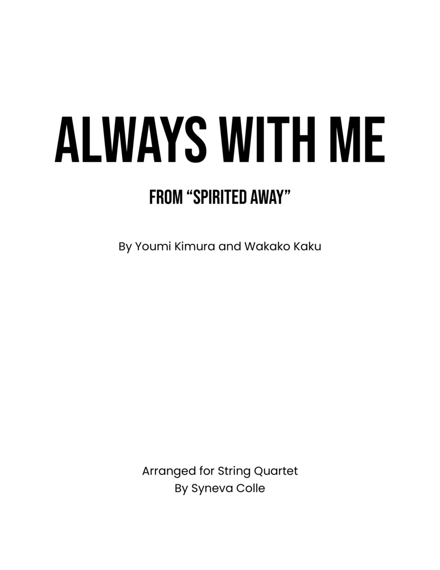 Itsumo Nandodemo (always With Me) String Quartet scores gallery preview page 1