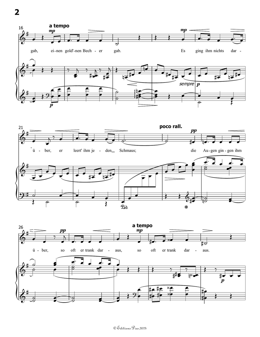 Der konig von thule, by Liszt, S.278, in e minor Voice scores gallery preview page 4