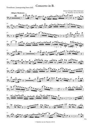 (Alto) Trombone Concerto in B♭ - solo part in transposing bass-clef