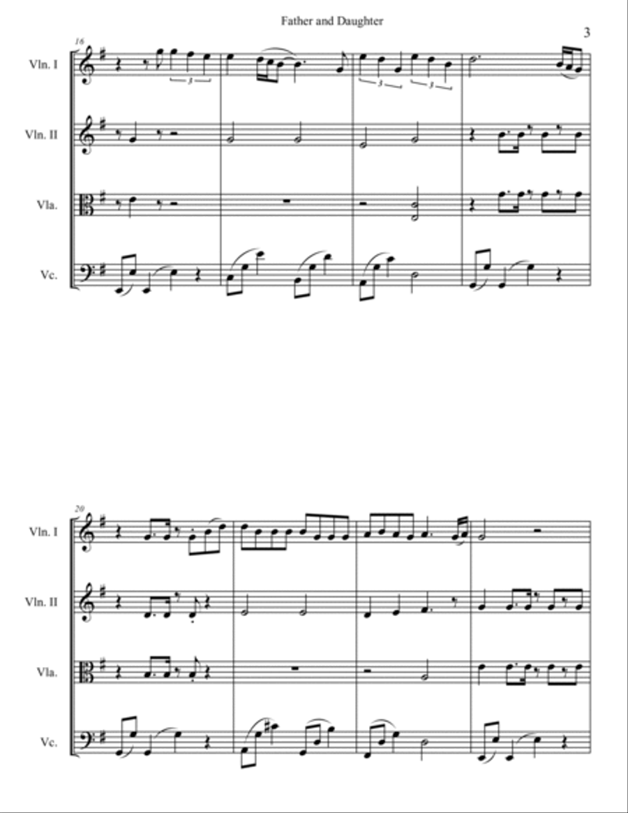 Father And Daughter String Quartet scores gallery preview page 3