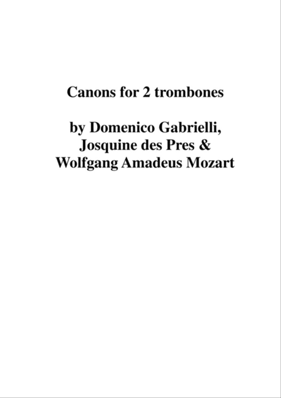 Canons for Two Trombones Trombone Duet scores gallery preview page 1