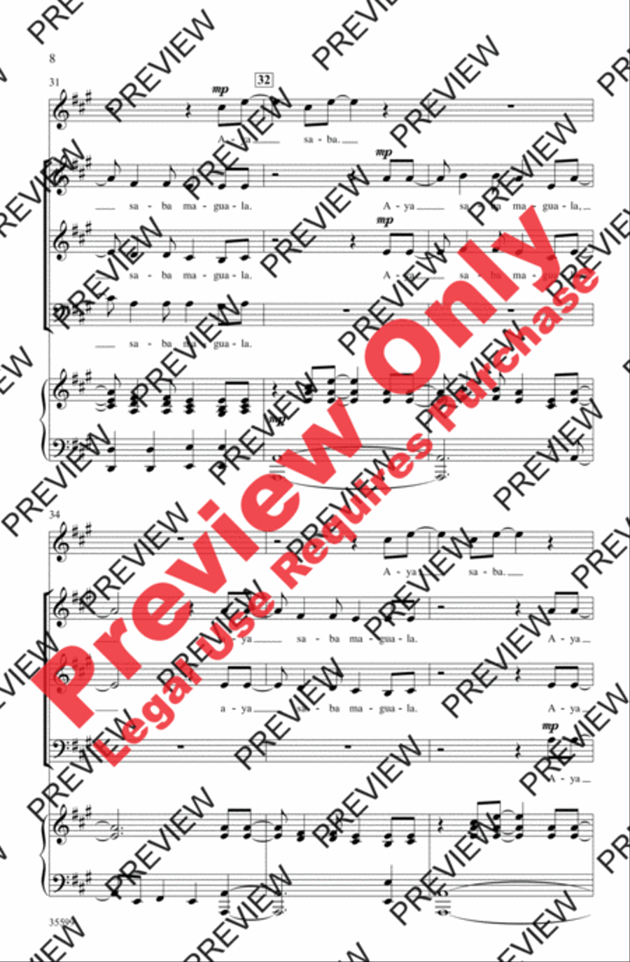 Aya Ngena 3-Part scores gallery preview page 23