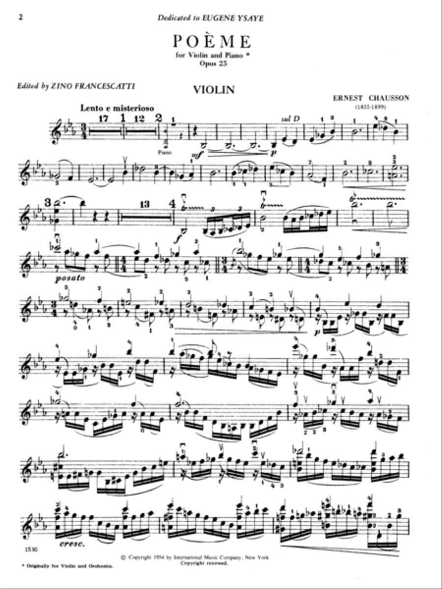 Poeme, Opus 25 Violin Solo scores gallery preview page 2