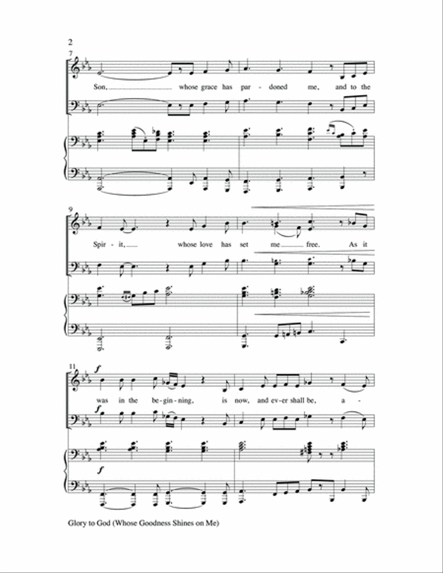 Glory to God (Whose Goodness Shines on Me) 3-Part scores gallery preview page 2