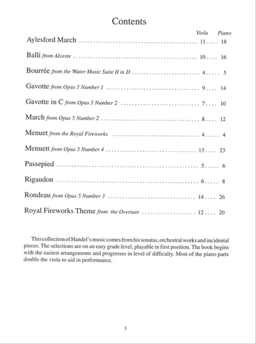 The Student Violist: Handel Viola Solo scores gallery preview page 4