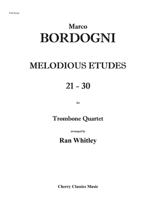 Book cover for Melodious Etudes 21-30 for Trombone Quartet