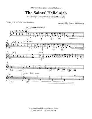 Book cover for The Saints' Hallelujah - Bb Trumpet 2 (Brass Quintet)