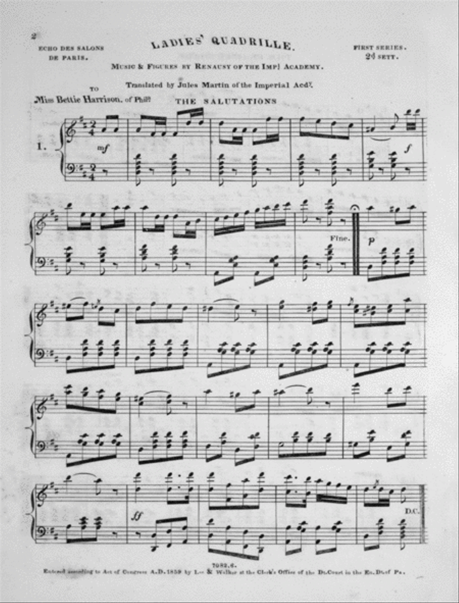 Quadrille Des Dames Piano Solo scores gallery preview page 2