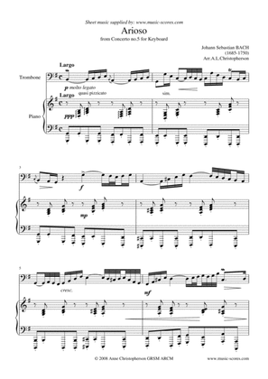 Arioso from Concerto No.5 - Trombone and Piano