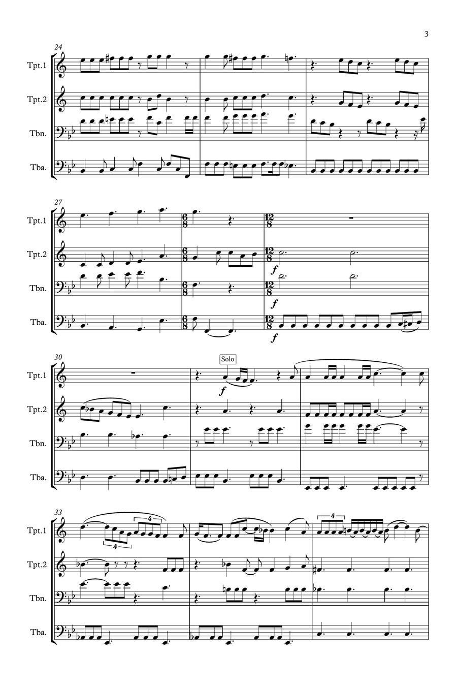 Somebody To Love Brass Quartet scores gallery preview page 3