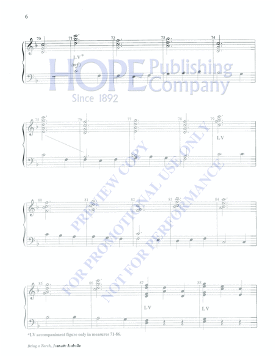 Bring a Torch, Jeanette Isabella 3-Octaves scores gallery preview page 6