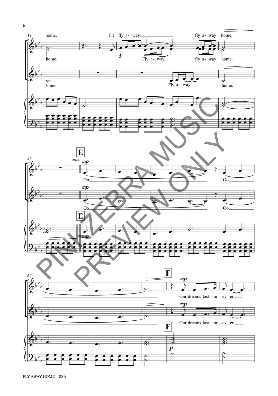 Fly Away Home (SSA) SSA scores gallery preview page 7