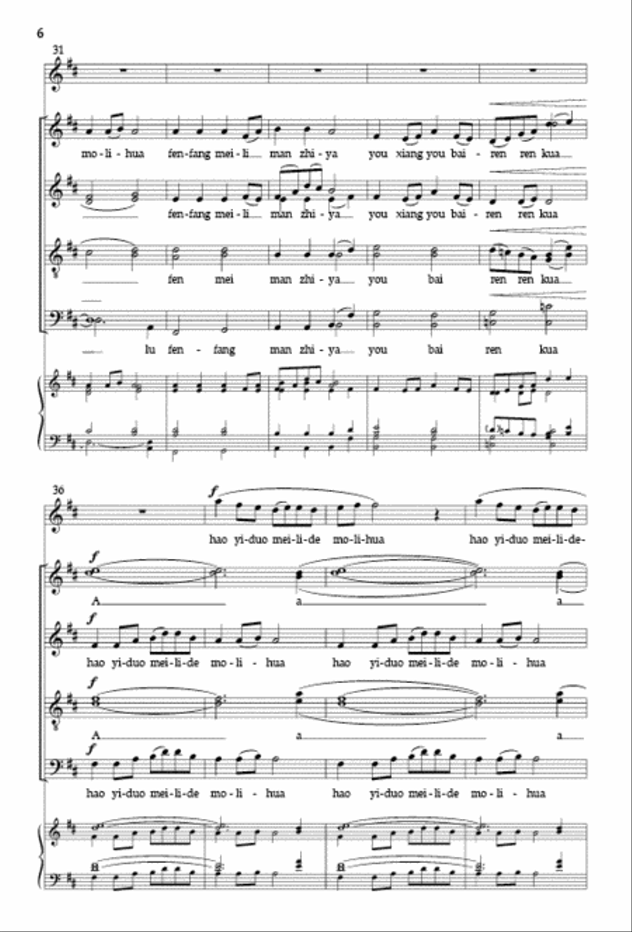 Mo-Li-Hua 4-Part scores gallery preview page 5