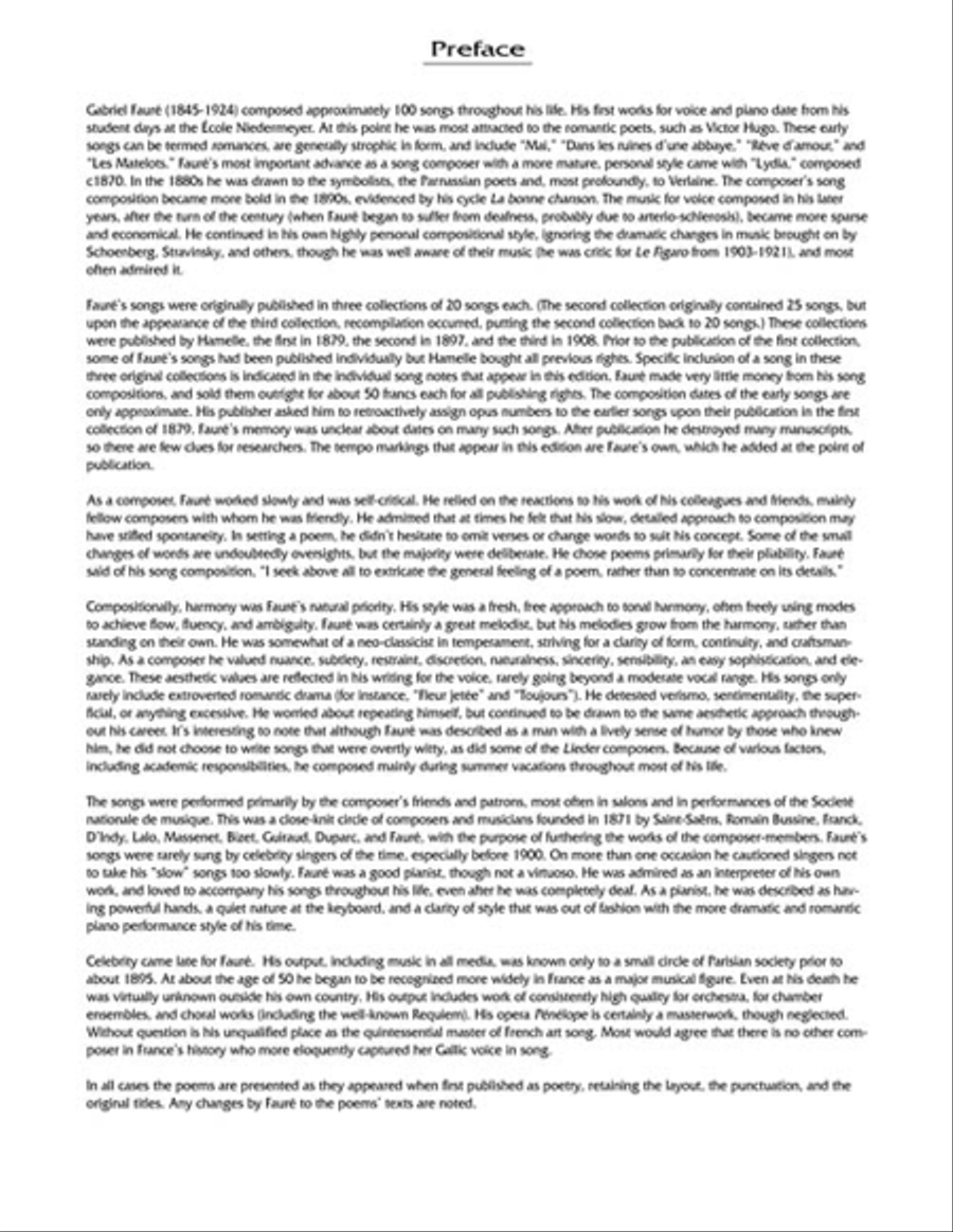 Gabriel Fauré: 50 Songs Gabriel Fauré: 50 Songs Medium Voice scores gallery preview page 5