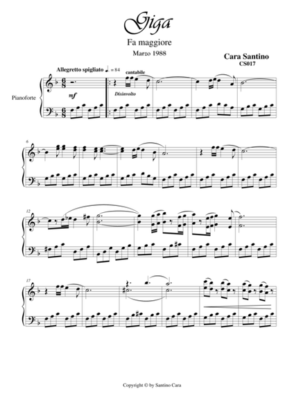 Giga in F major for piano - CS017 image number null