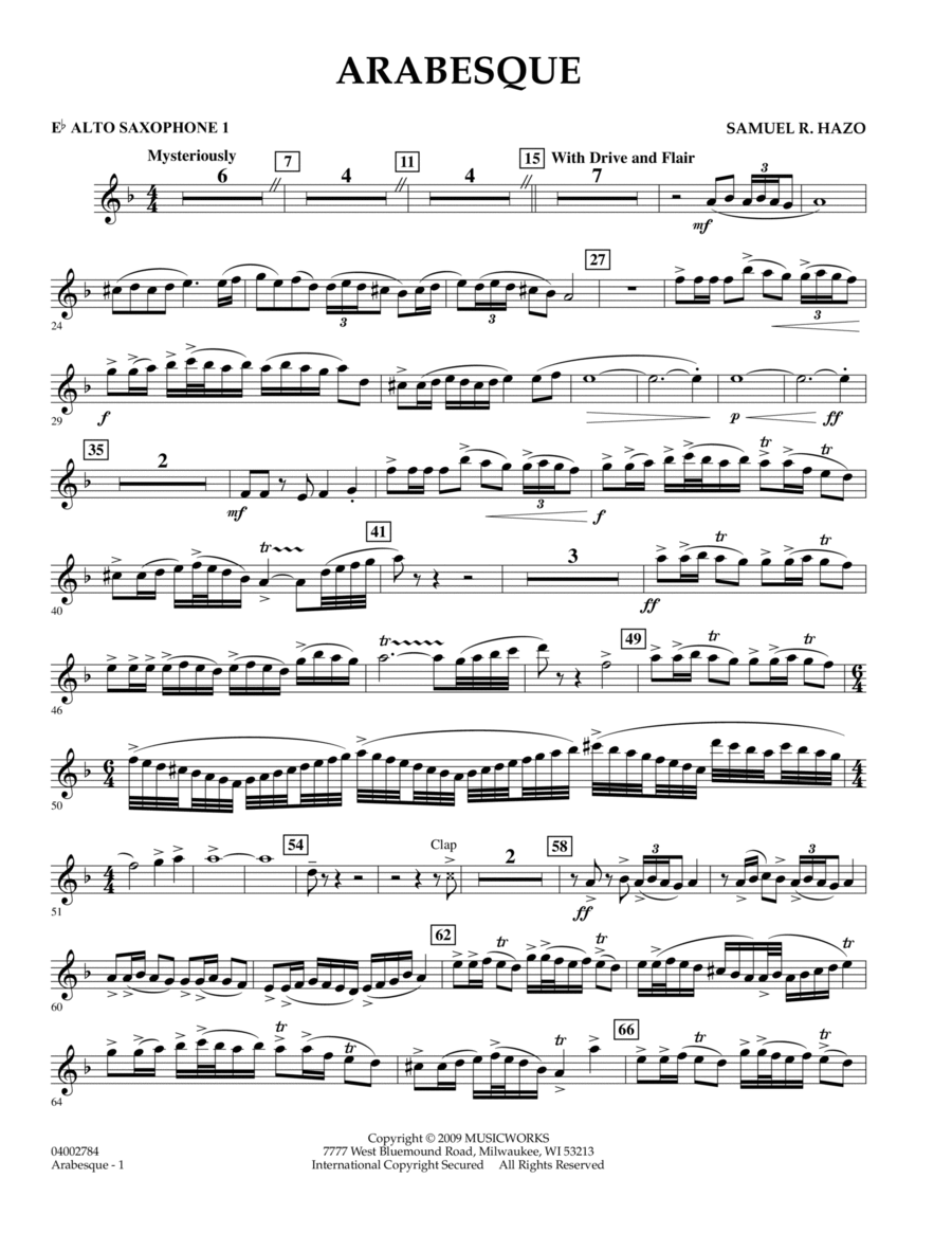 Arabesque - Eb Alto Saxophone 1