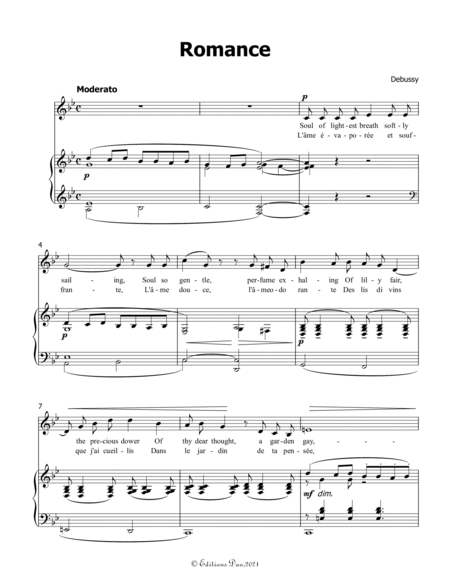 Romance, by Debussy, in B flat Major
