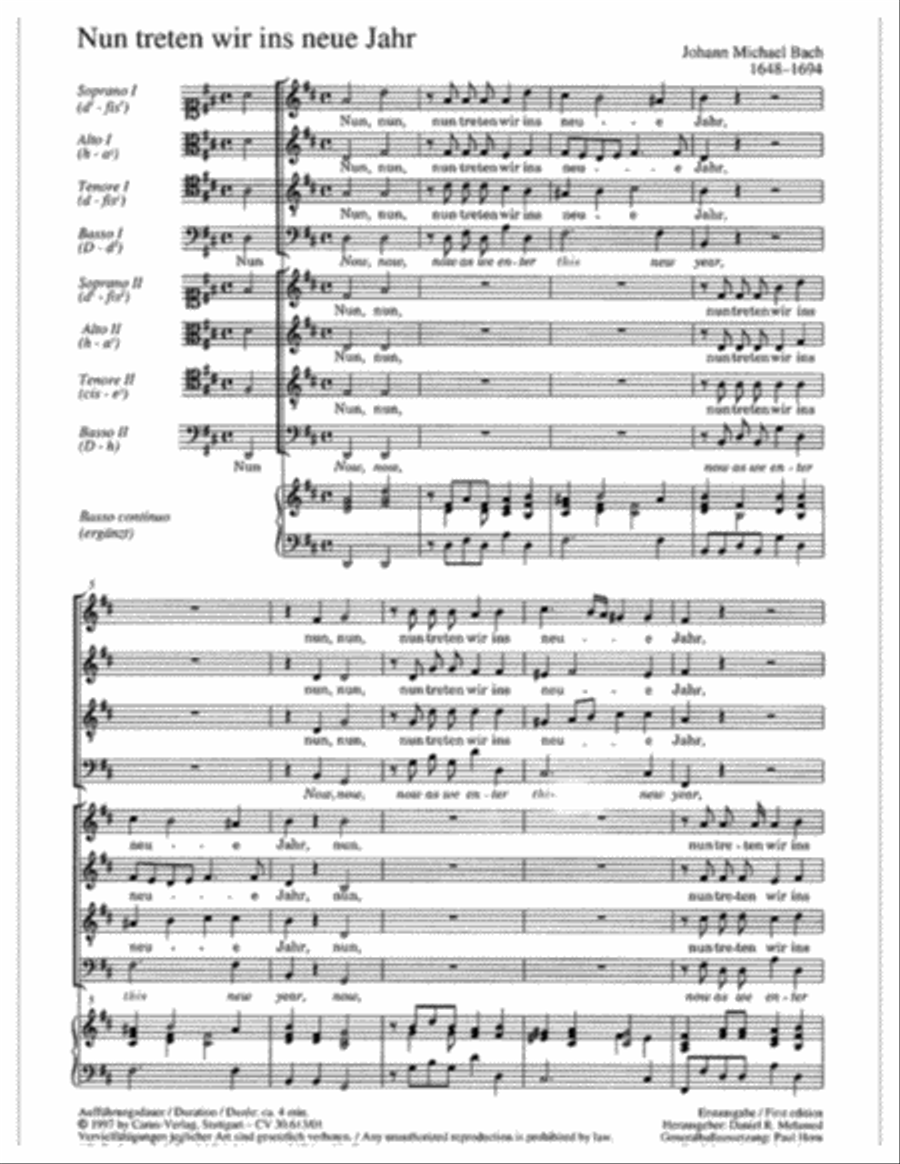 Now as we enter this new year (Nun treten wir ins neue Jahr) 4-Part scores gallery preview page 2