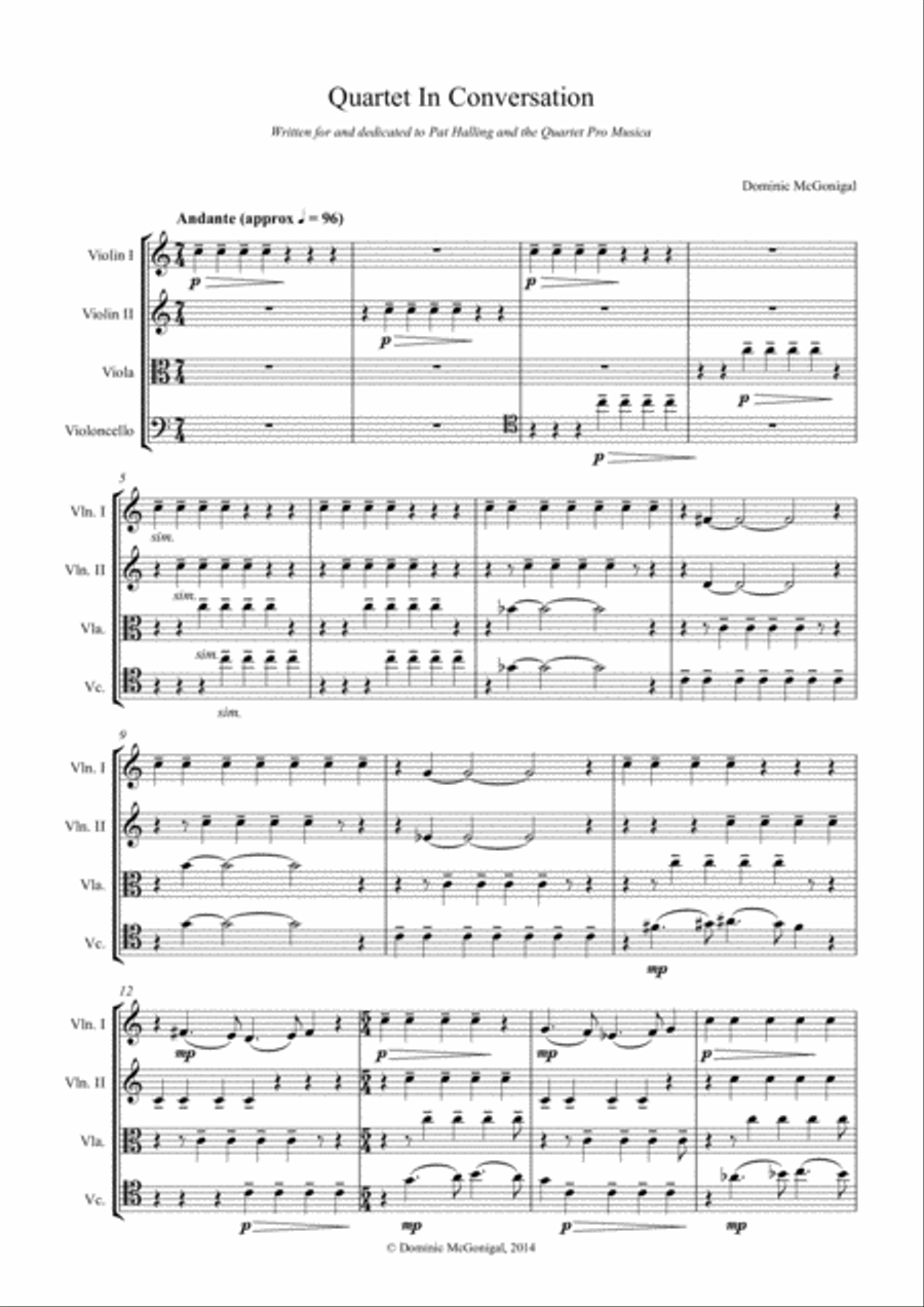In Conversation (String Quartet) String Quartet scores gallery preview page 2