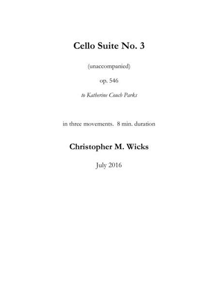 Suite for Cello No. 3 image number null