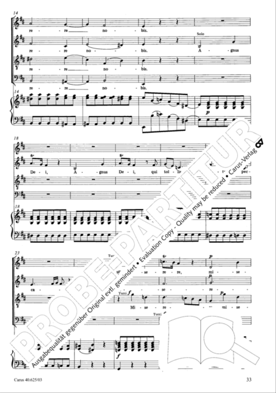 Missa brevis in D Major, K. 194 4-Part scores gallery preview page 34