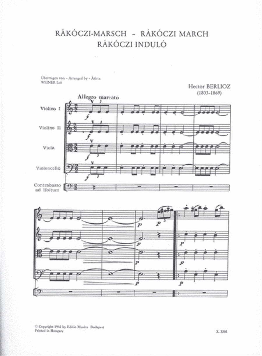 Rakoczi-Marsch String Orchestra scores gallery preview page 2