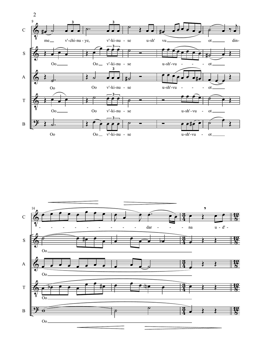 Kol Nidre 4-Part scores gallery preview page 2